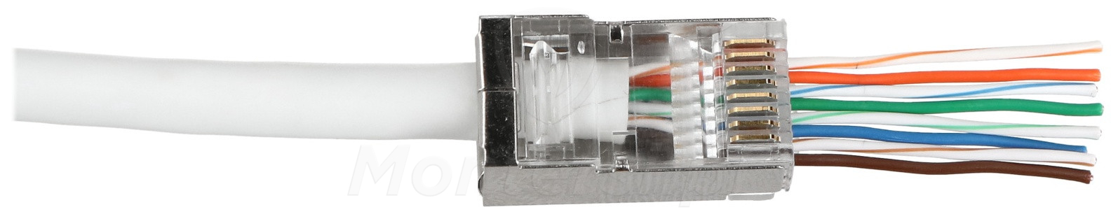 Wtyk RJ45 kat.6 ekranowany z przelotem Wtyk RJ45 kat.6 ekranowany z przelotem