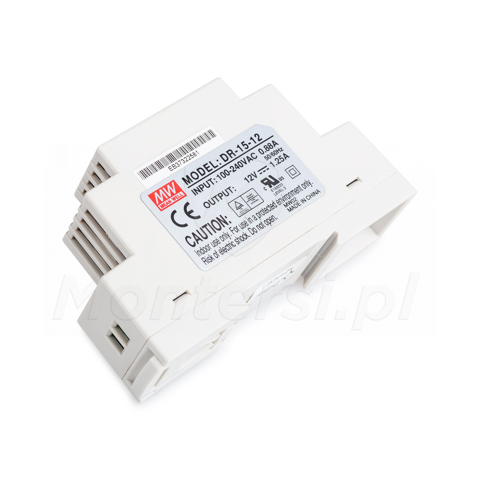 DR-15-12 - Zasilacz na szynę DIN 12V DC