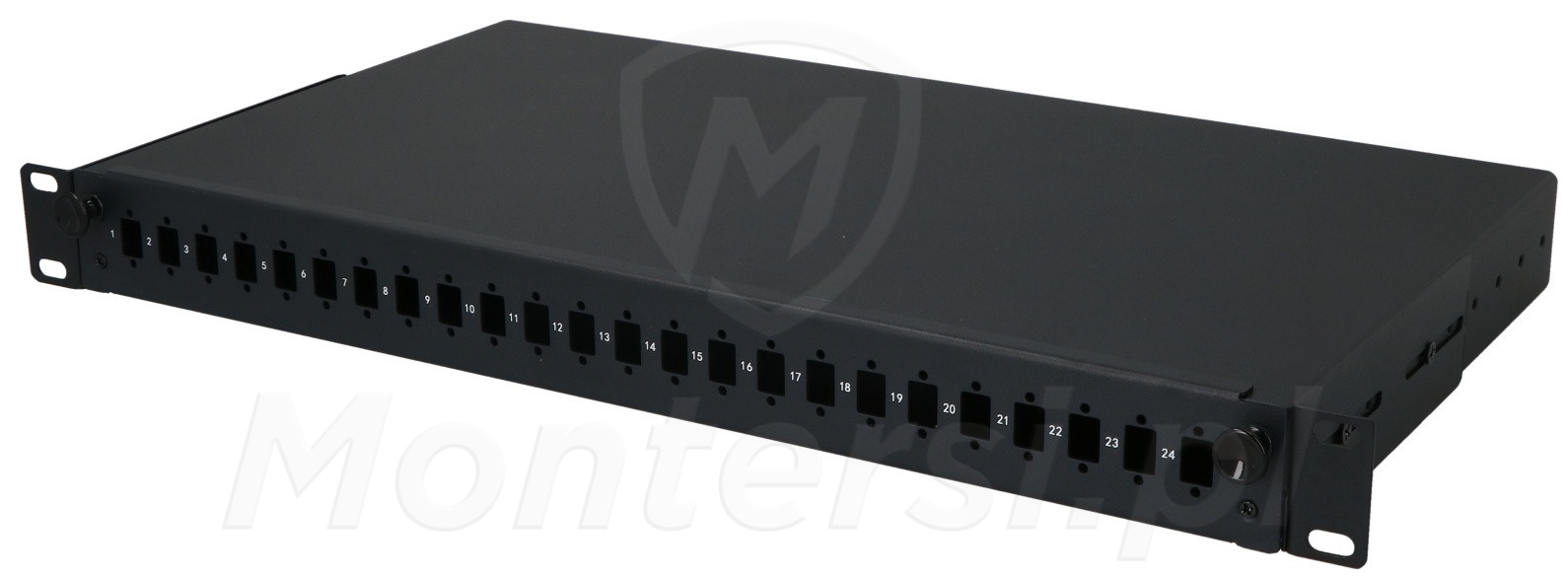 P1-S240000 - Panel do szaf standardu RACK, 24 adaptery, kaseta na 24 spawy światłowodowe