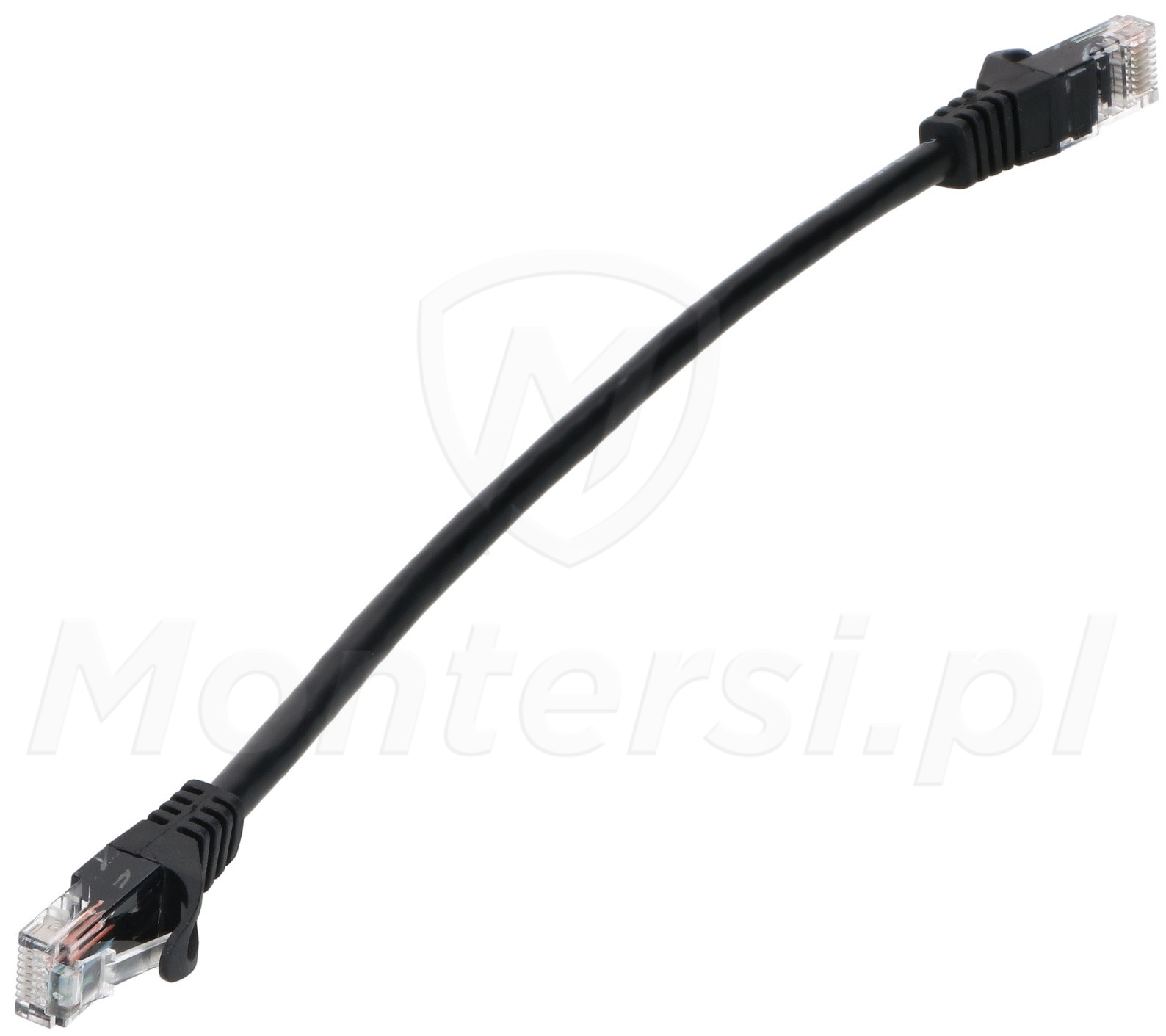 Patchcord U/UTP kat.6, długość 0.25m - czarny