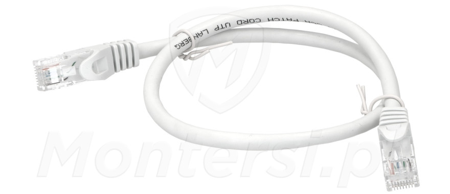 Biały patchcord F / UTP 6 dł. 0.5m