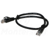 Patchcord U/UTP kat.6, długość 0.5m - czarny