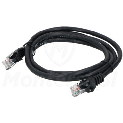 Czarny patchcord F / UTP 6 dł. 1 m