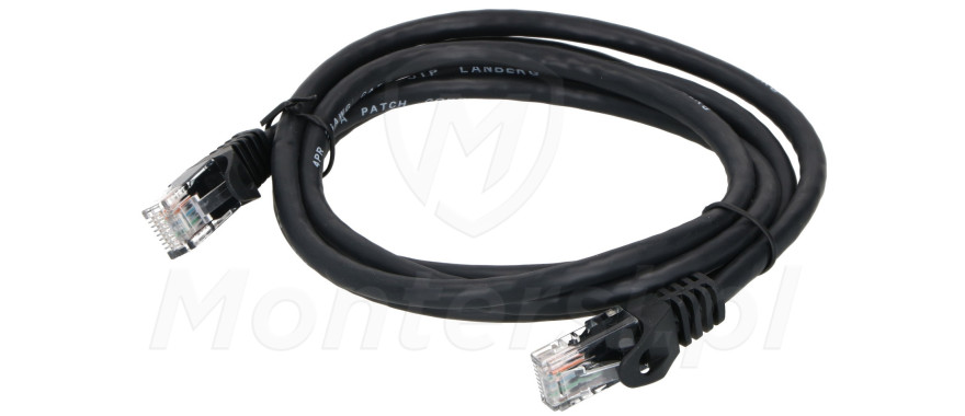 Czarny patchcord F / UTP 6 dł. 1 m