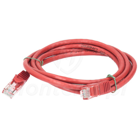 Czerwony patchcord F / UTP 6 dł. 1 m