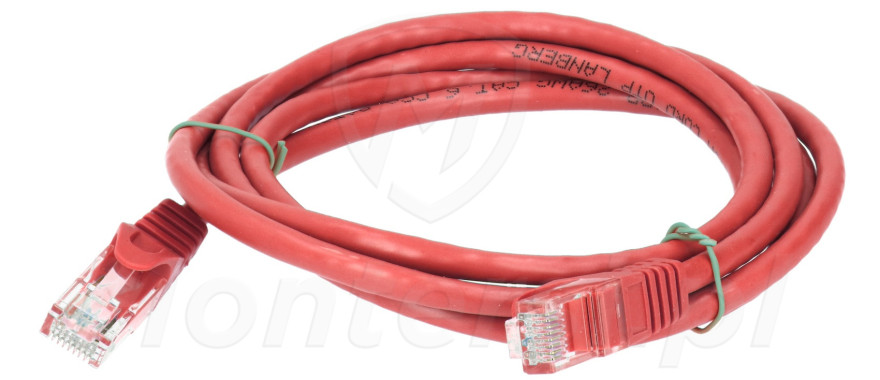 Czerwony patchcord F / UTP 6 dł. 1 m