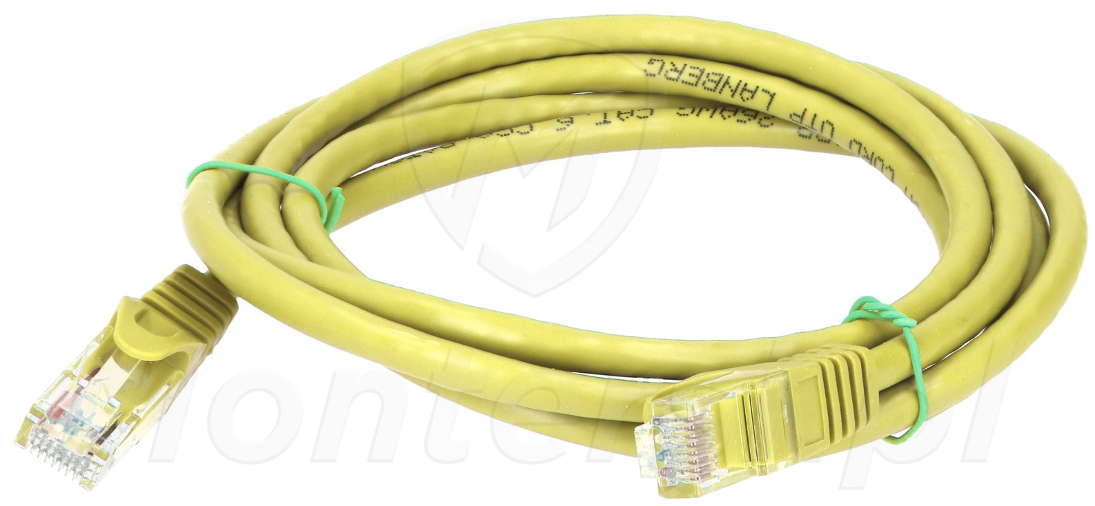 Patchcord U/UTP kat.6, długość 1m - żółty