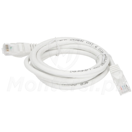 Biały patchcord F / UTP 6 dł. 1 m