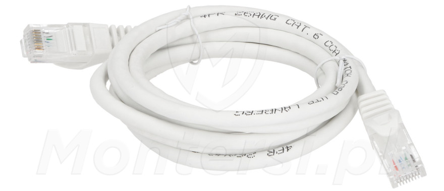 Biały patchcord F / UTP 6 dł. 1 m