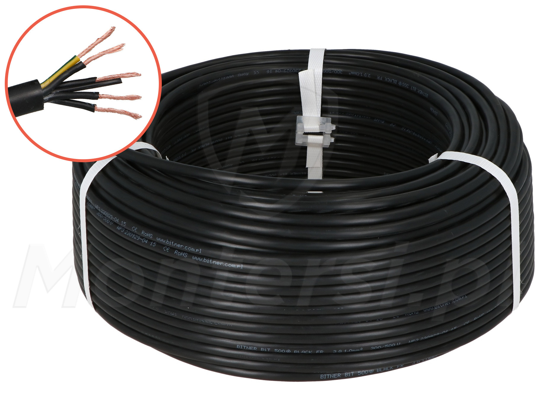 YLY 5x1mm² - Zewnętrzny kabel zasilający (BiT500 BLACK)