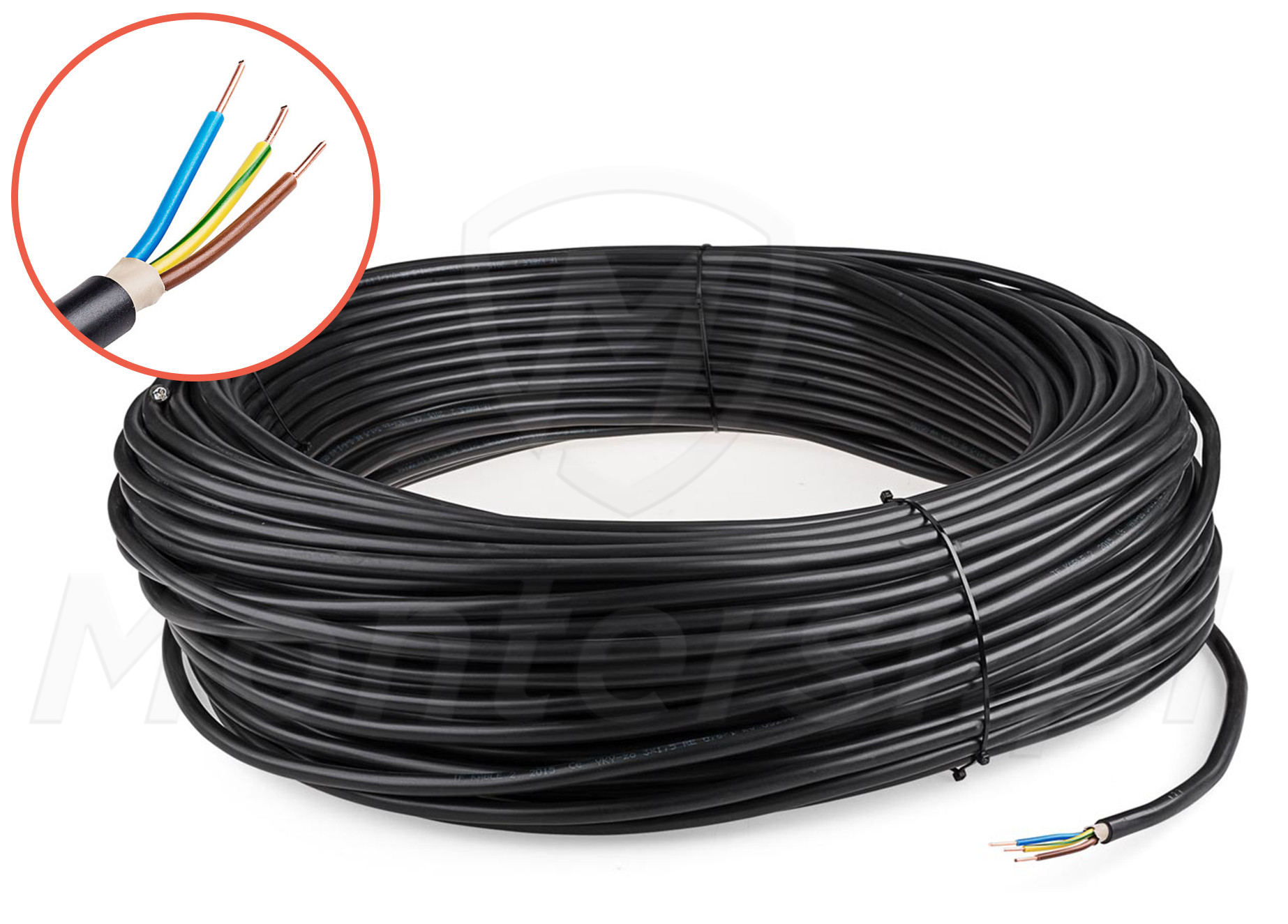 YKY 3x1.5mm² - Zewnętrzny przewód zasilający YKY 3x1.5mm² - Zewnętrzny przewód zasilający