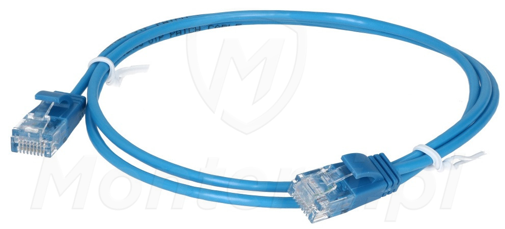 Patchcord U/UTP kat.6, długość 0.5m - niebieski, slim