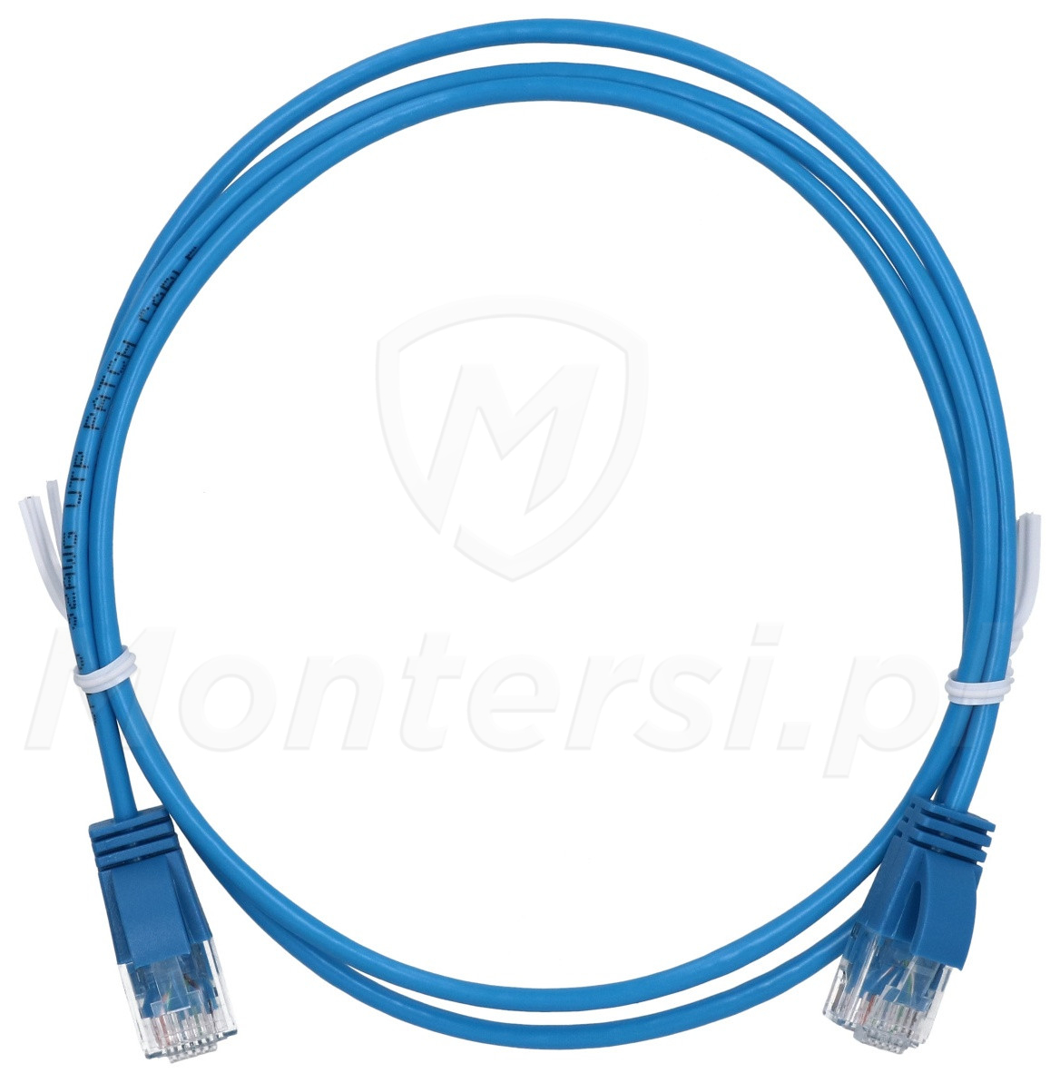 Patchcord U/UTP kat.6, długość 1m - niebieski, slim
