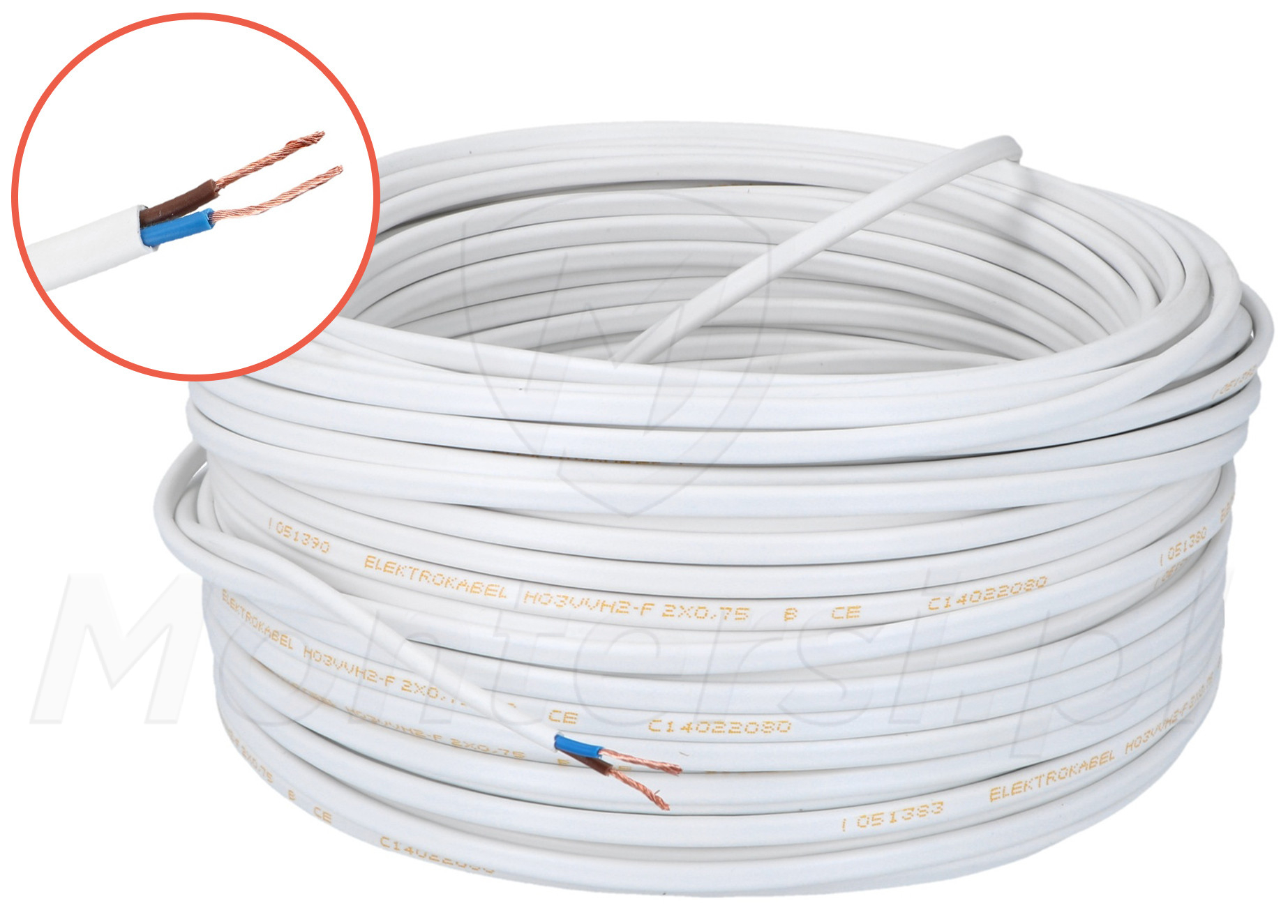 OMYp 2x0.75 - Wewnętrzny kabel zasilający, płaski