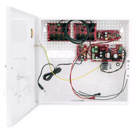 Wnętrze zasilacza PoE BCS-UPS/IP8/E-S