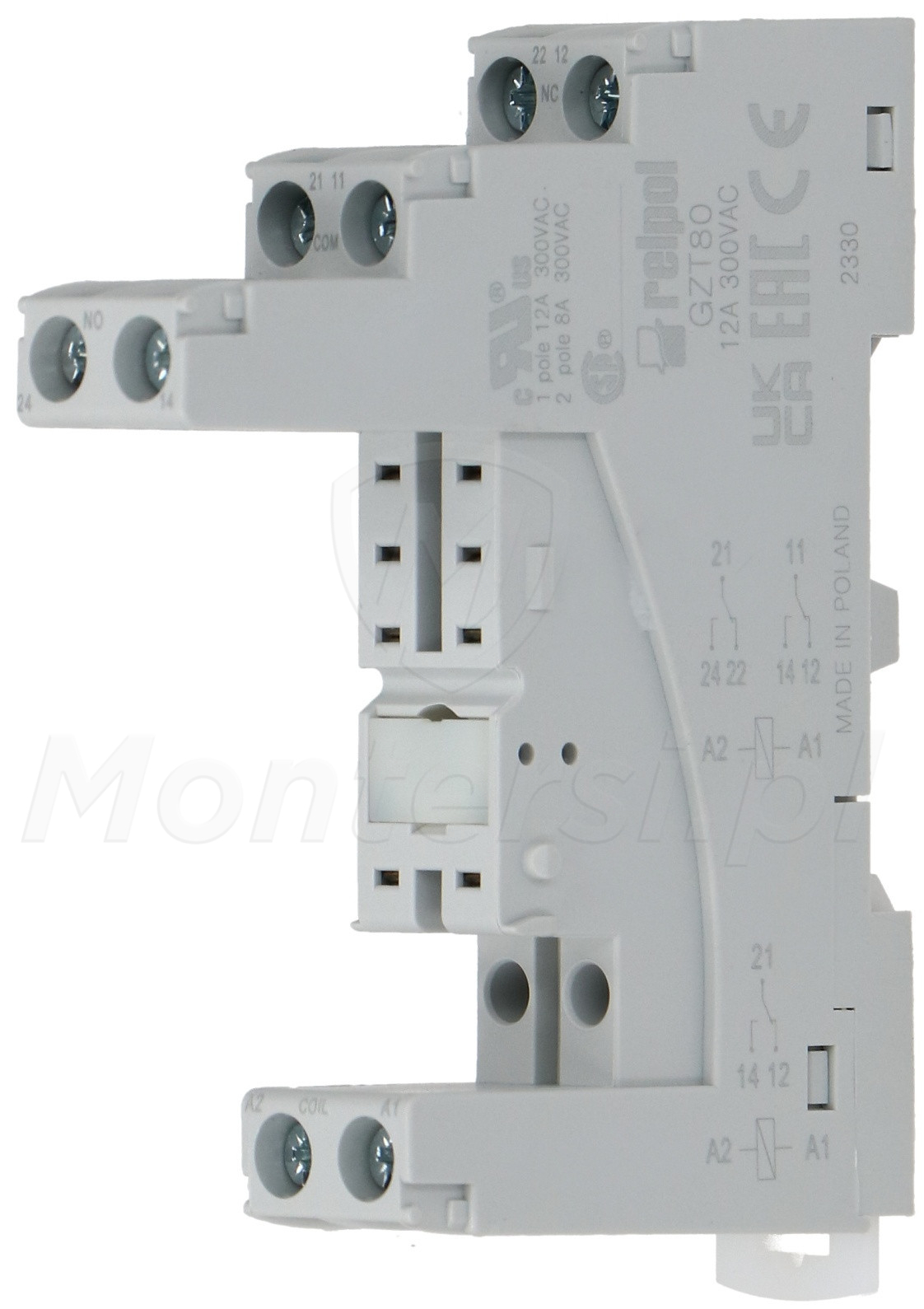 GZT80 - Gniazdo przekaźnika na szynę DIN35 GZT80 - Gniazdo przekaźnika na szynę DIN35