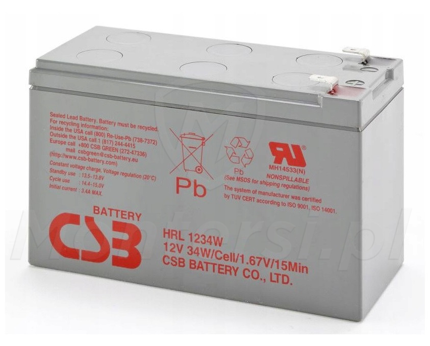 9 Ah / 12 V - Akumulator CSB HRL1234W