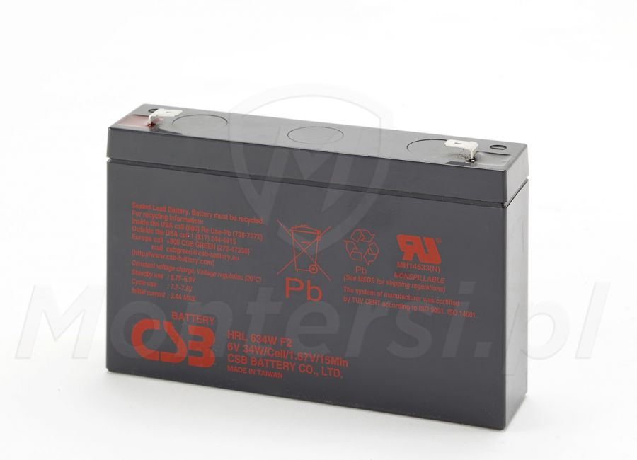 9Ah / 6V - Akumulator CSB HRL634WF2 9Ah / 6V - Akumulator CSB HRL634WF2