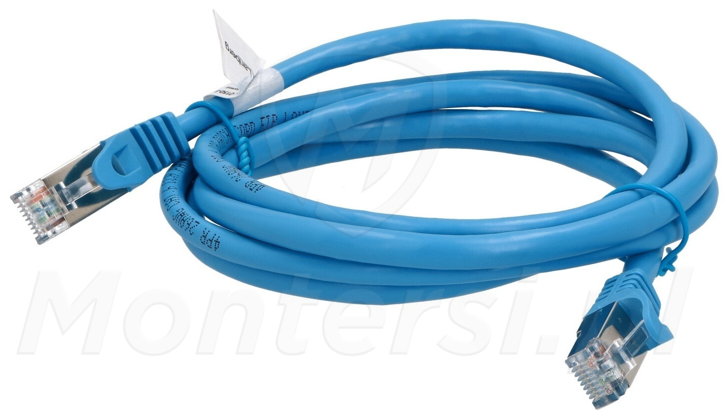 Patchcord F/UTP kat.6, długość 1m - niebieski