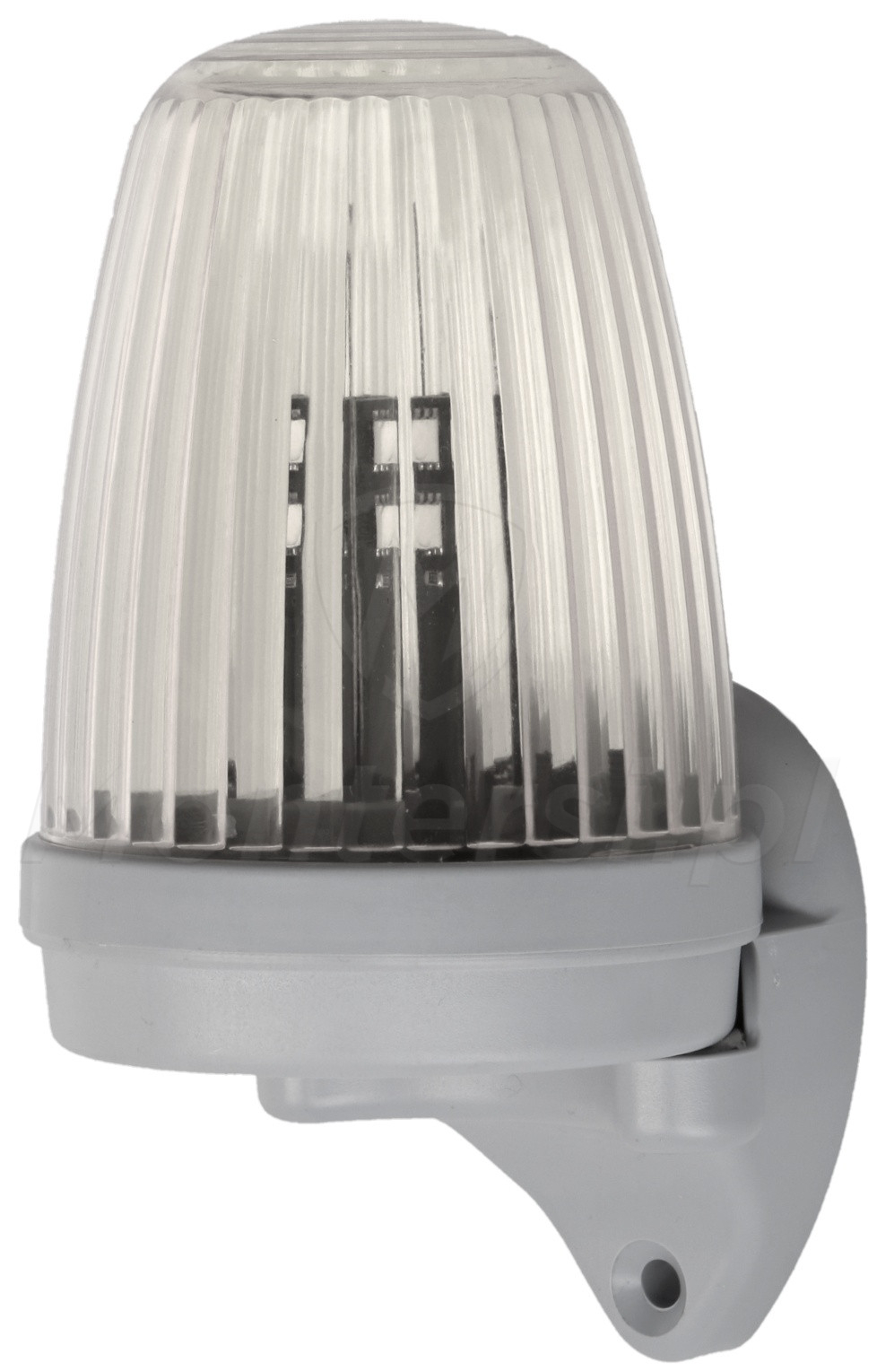 Biała lampa sygnalizacyjna KOGUT z uchwytem do montażu bocznego, antena 433.92MHz Biała lampa sygnalizacyjna KOGUT z uchwytem do montażu bocznego, antena 433.92MHz
