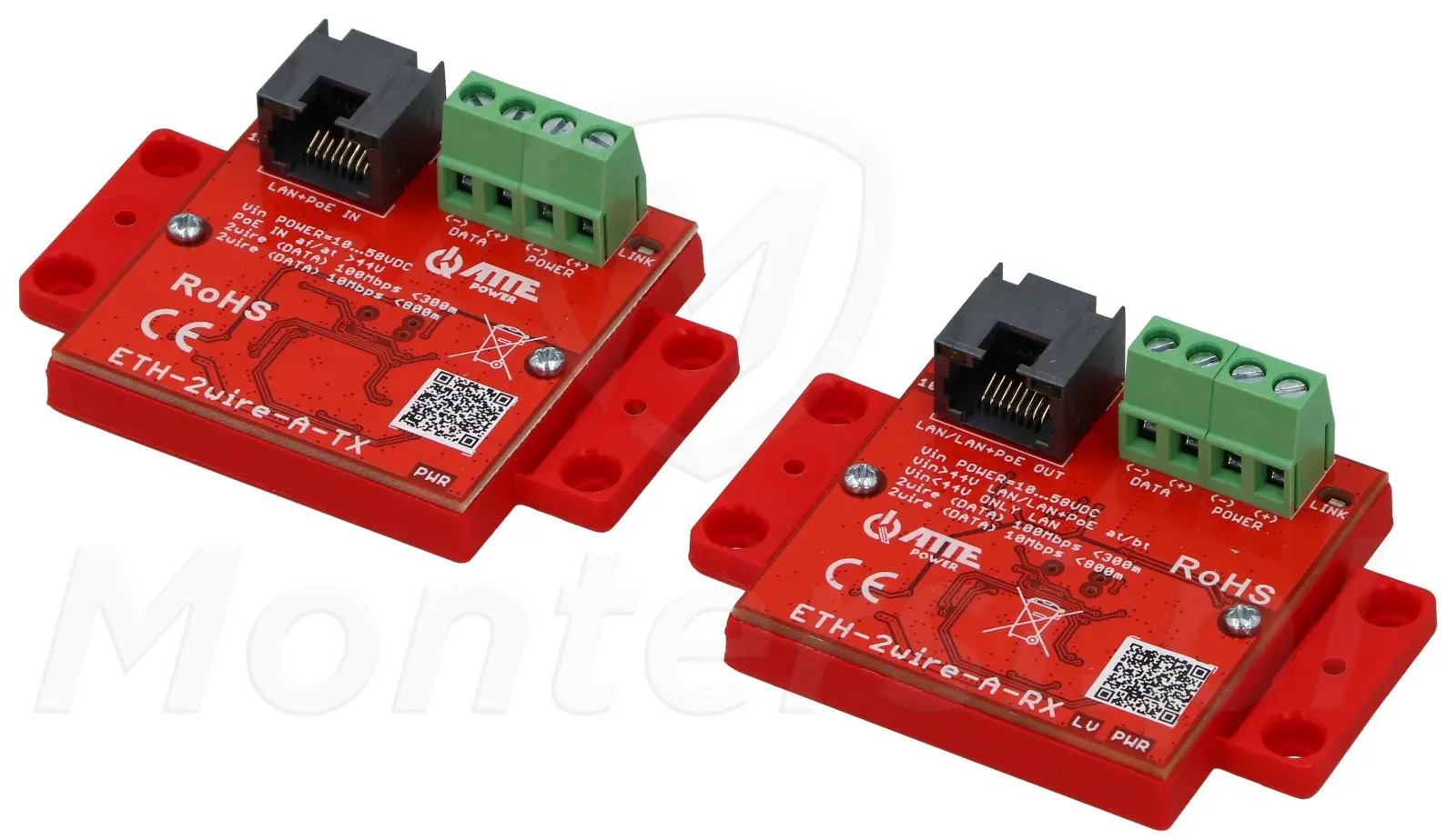 ETH‑2wire-A‑SET - Zestaw do transmisji LAN+PoE, 100 Mbps, 300m