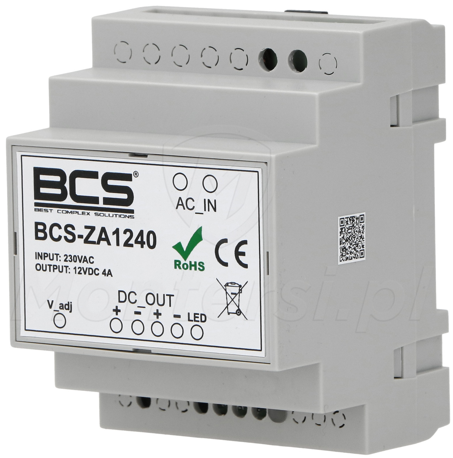 BCS-ZA1240 - Zasilacz impulsowy 12V/4A BCS-ZA1240 - Zasilacz impulsowy 12V/4A