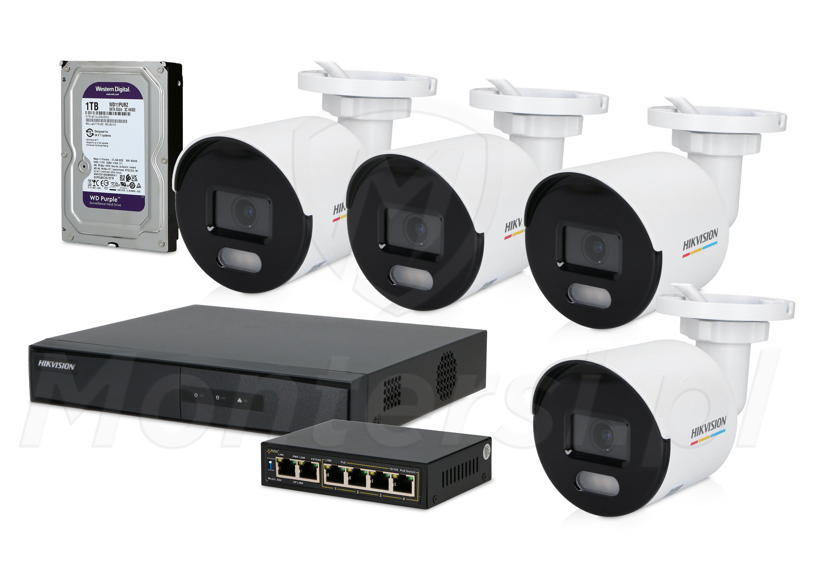 Zestaw monitoringu IP HIKVISION z kamerami ColorVu 4 Mpx Zestaw monitoringu IP HIKVISION z kamerami ColorVu 4 Mpx