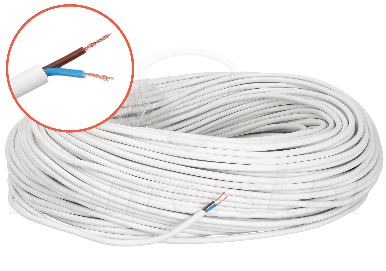 H03VV-F 2x0.5mm² - Wewnętrzny kabel zasilający 100m