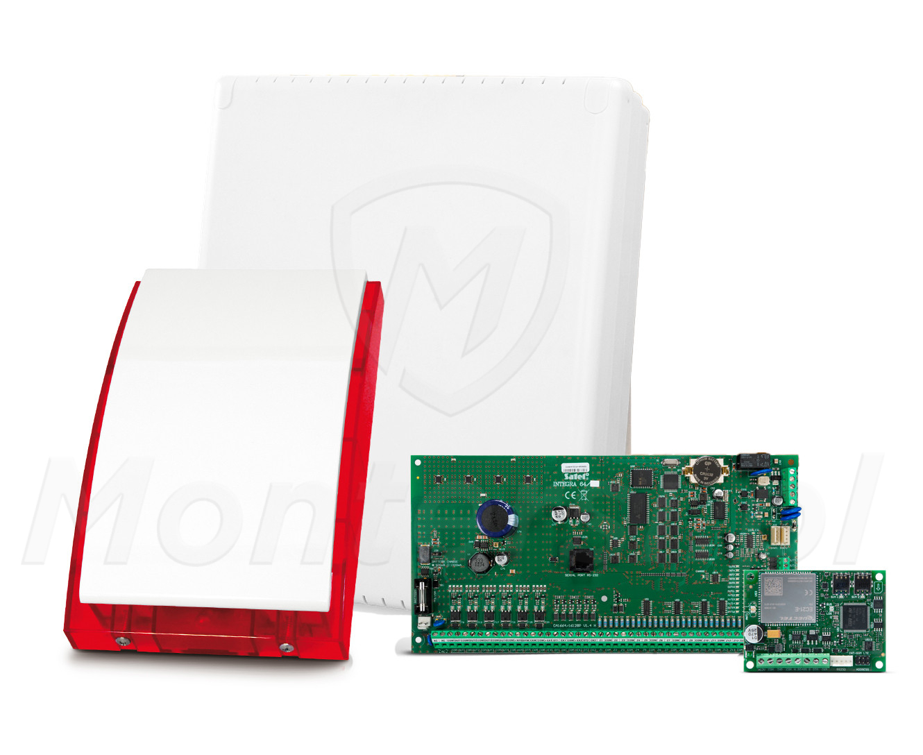 INTEGRA 64 + INT-GSM LTE + OPU-3 P + SP-4003 - Zestaw promocyjny SATEL