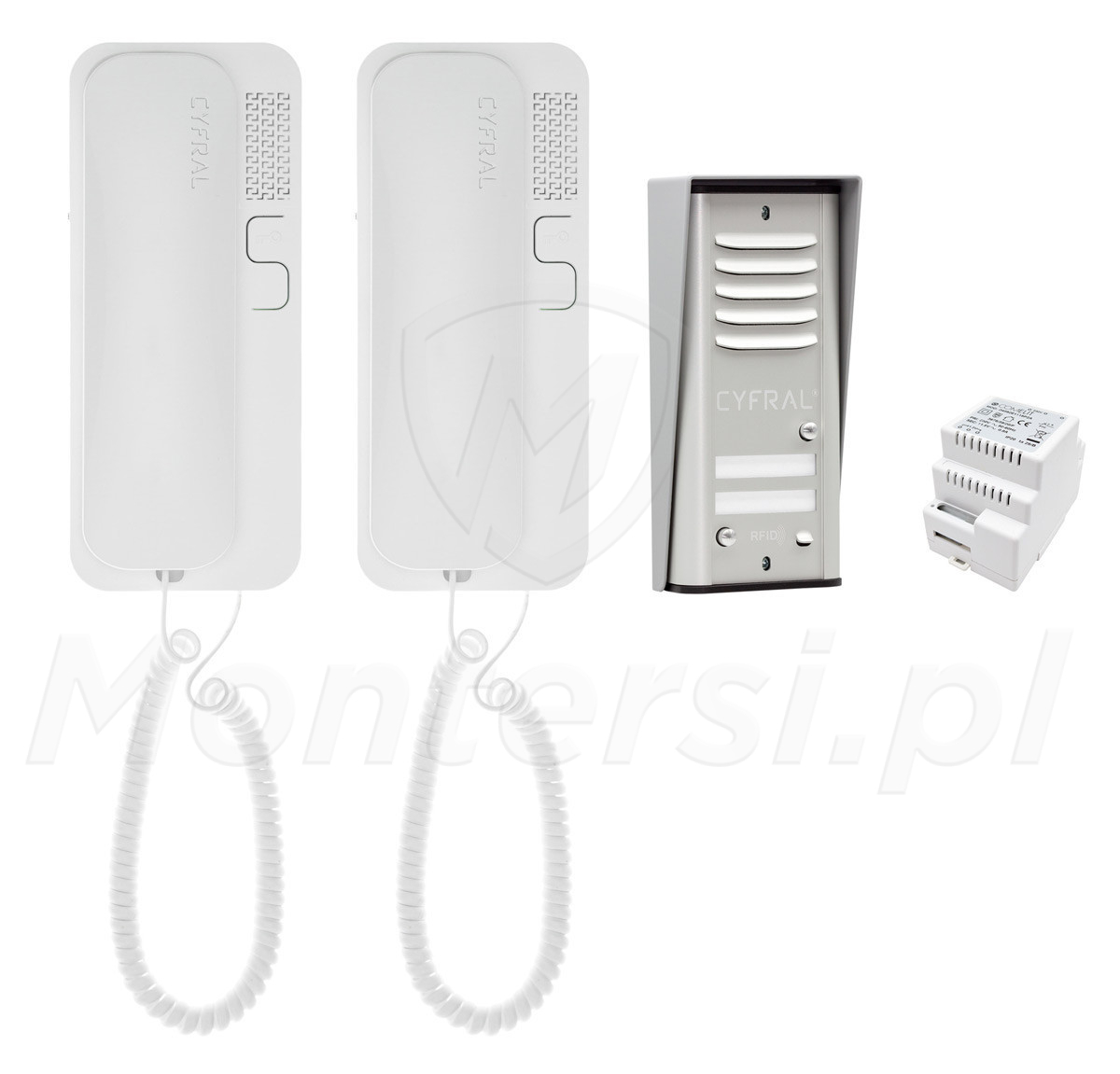 COSMO R2 - Zestaw domofonu 2-abonentowy - srebrna centrala