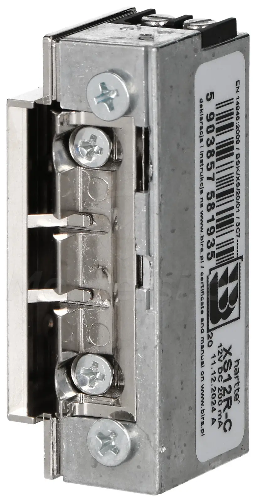 XS12R-C - Elektrozaczep rewersyjny z wyślizgiem