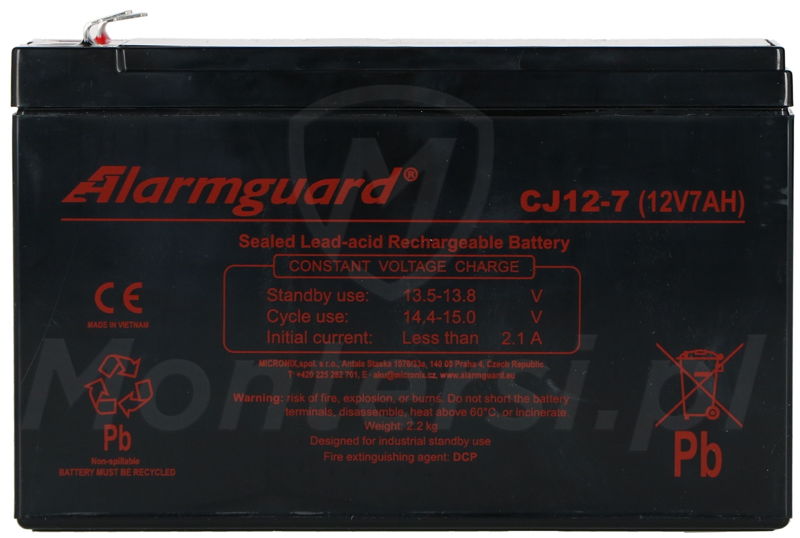 7 Ah / 12 V - Akumulator CJ12-7