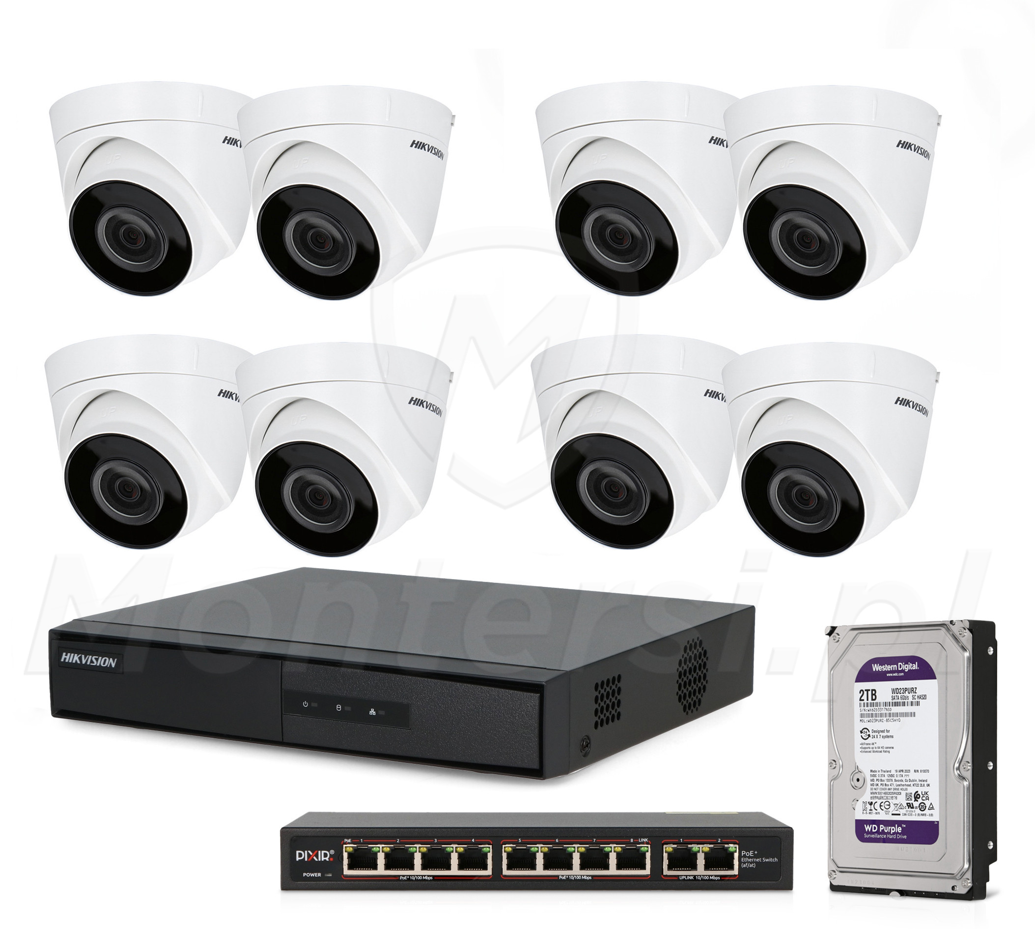 Promocyjny zestaw monitoringu z 8 kamerami kopułkowymi Promocyjny zestaw monitoringu z 8 kamerami kopułkowymi