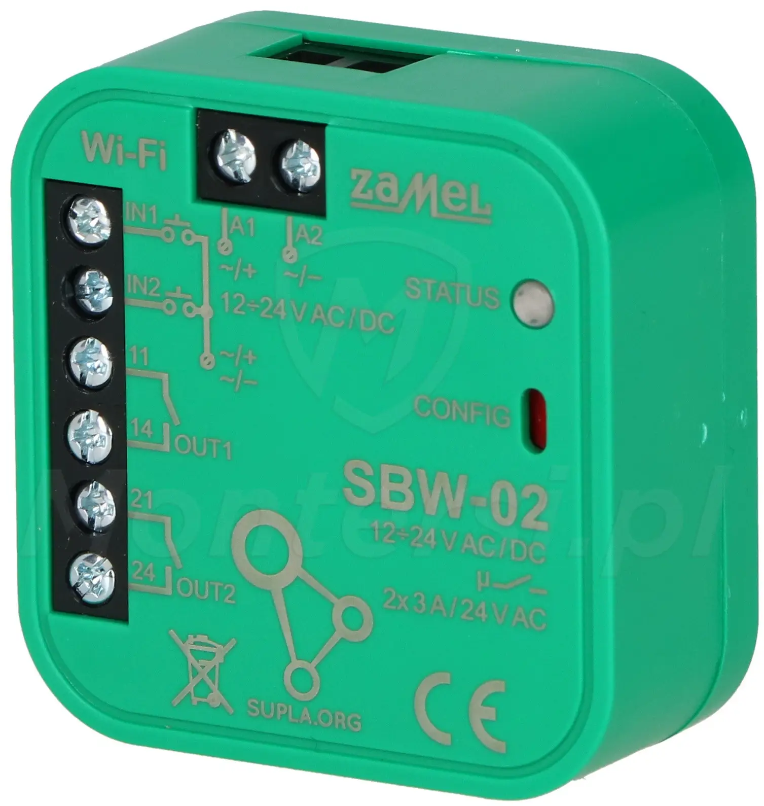 SBW-02 - Sterownik bramowy Wi-Fi, Supla, 2 kanały