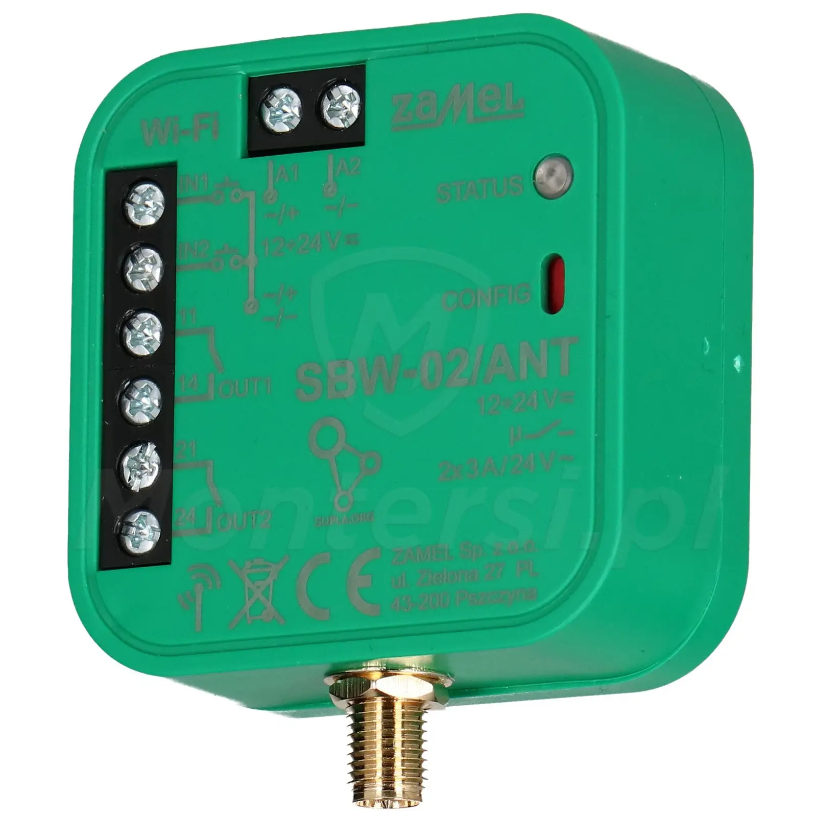 SBW-02/ANT - Sterownik Wi-Fi, 2 kanały, Supla, antena zewnętrzna