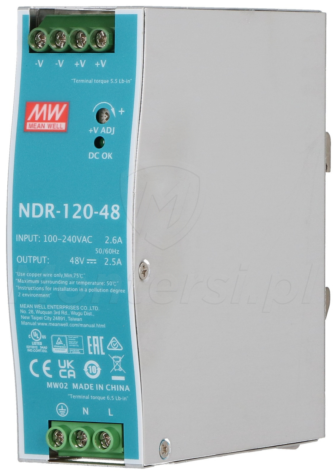 NDR-120-48 - Zasilacz na szynę DIN 48V/120W/2.5A NDR-120-48 - Zasilacz na szynę DIN 48V/120W/2.5A
