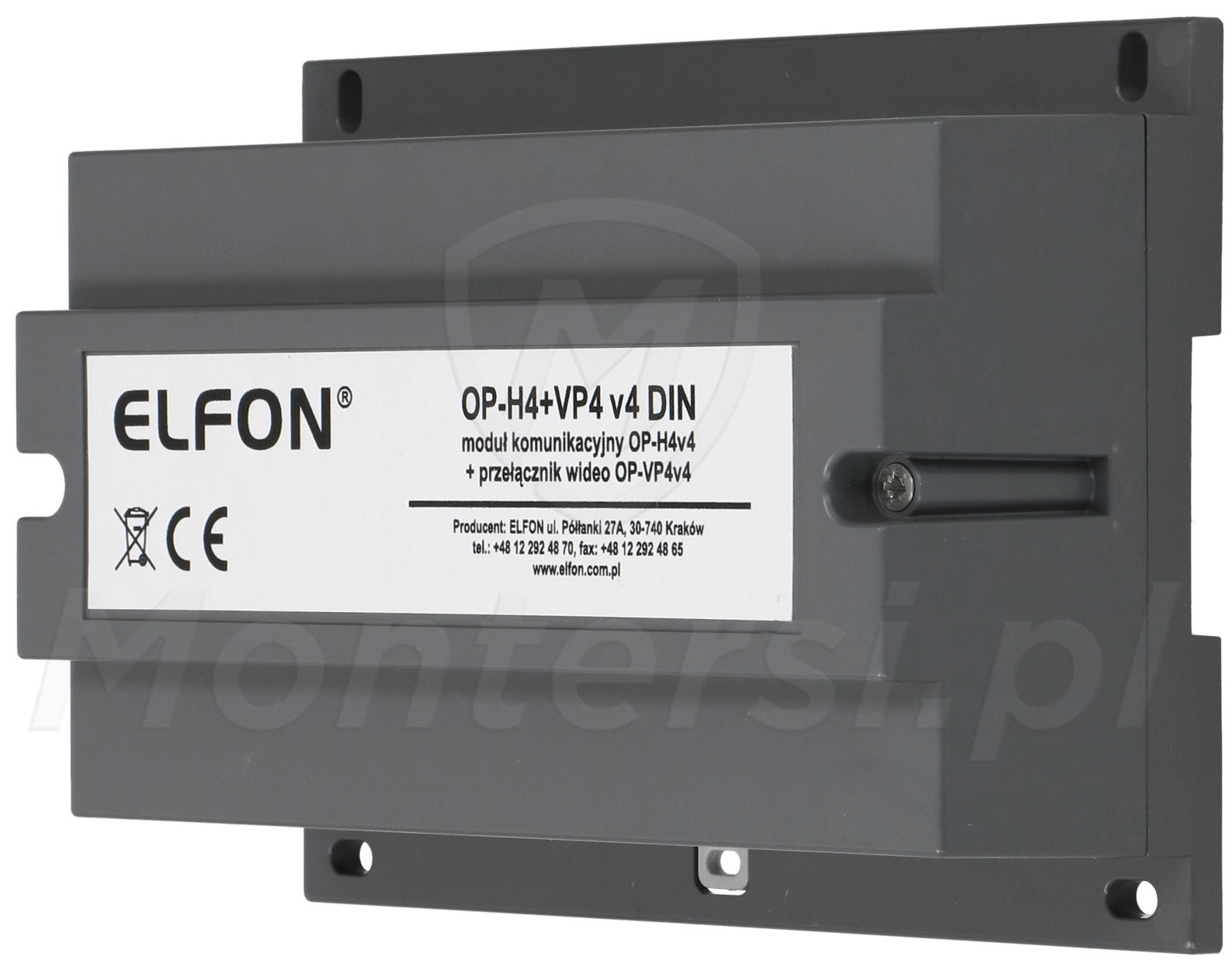 OP-H4v4+VP4v4 DIN - Moduł komunikacyjny z przełącznikiem video