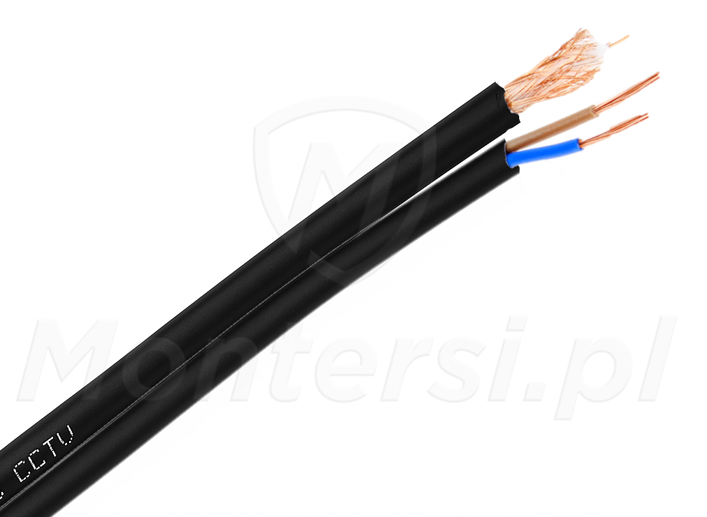 XYAP75+2x0.75mm - Przewód koncentryczny + zasilanie, zewnętrzny