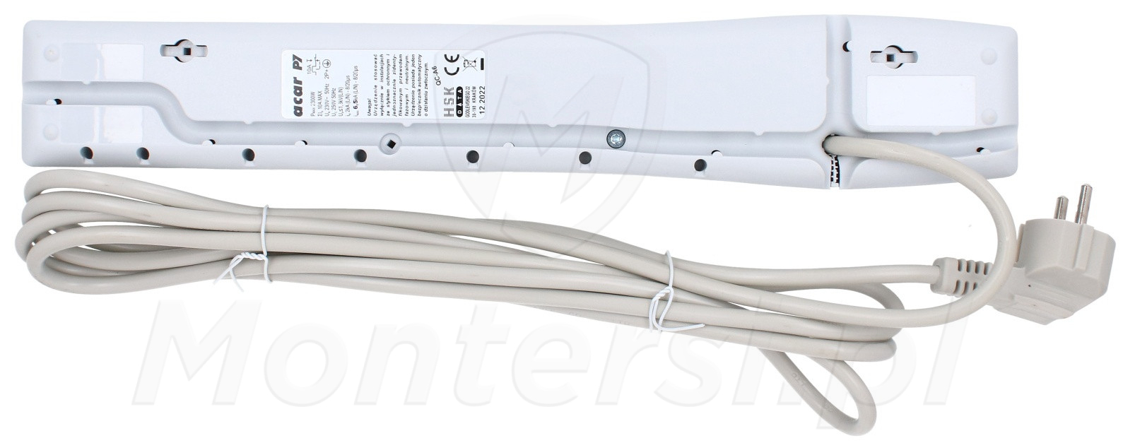 ACAR P7 3M - Listwa zasilająca 230V, 2300W, 3m szara