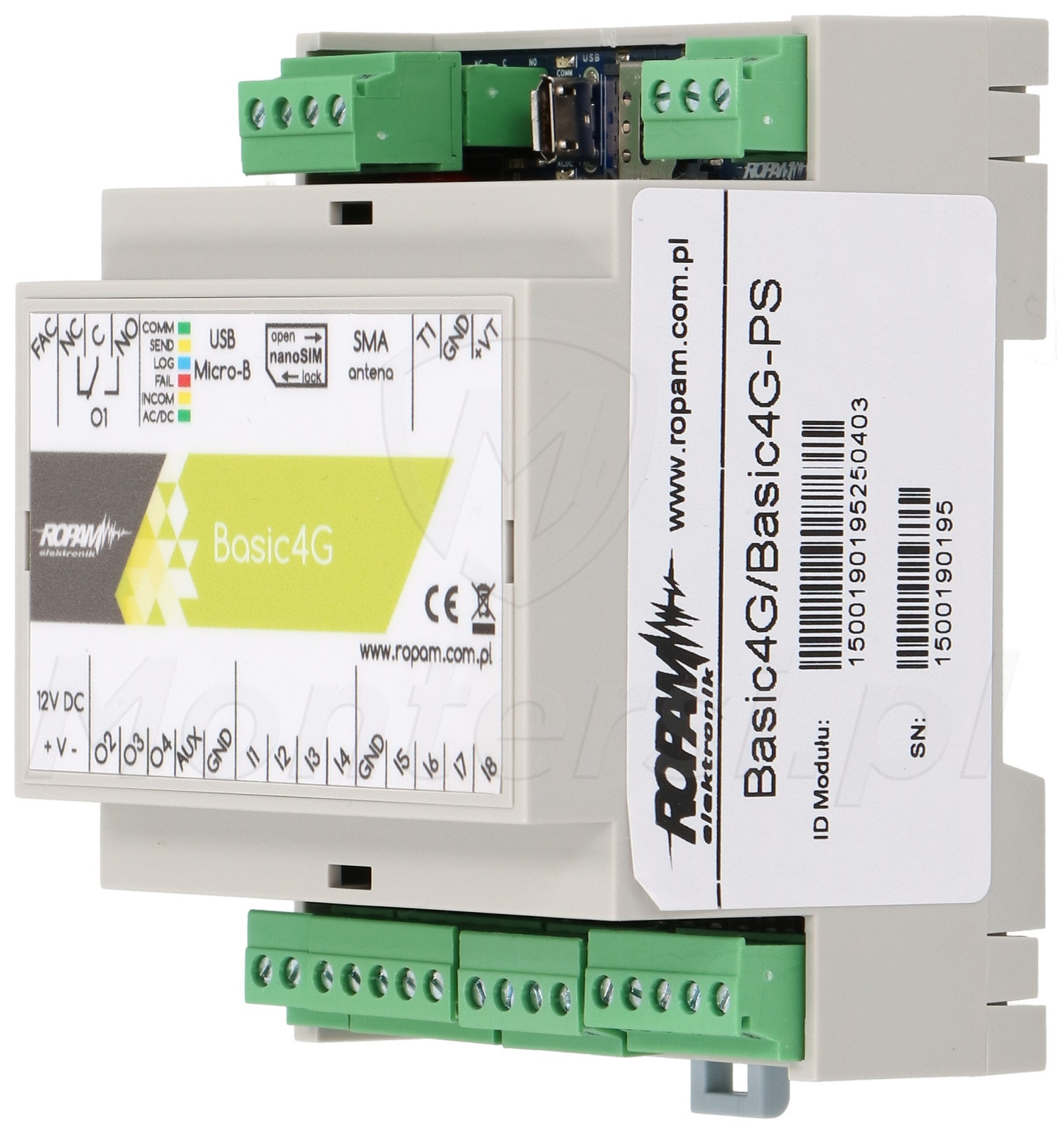 Basic4G-PS-D4M - Moduł powiadomienia i sterowania GSM Basic4G-PS-D4M - Moduł powiadomienia i sterowania GSM