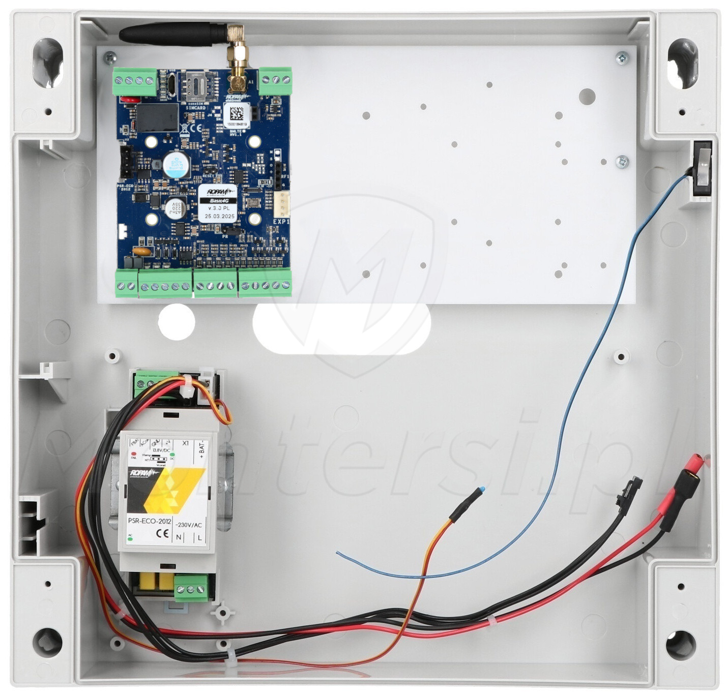 Basic4G-SET - Zestaw moduł sterowania i powiadamiania GSM + AT-GSM-MINI90 + PSR-ECO-2012 Basic4G-SET - Zestaw moduł sterowania i powiadamiania GSM + AT-GSM-MINI90 + PSR-ECO-2012