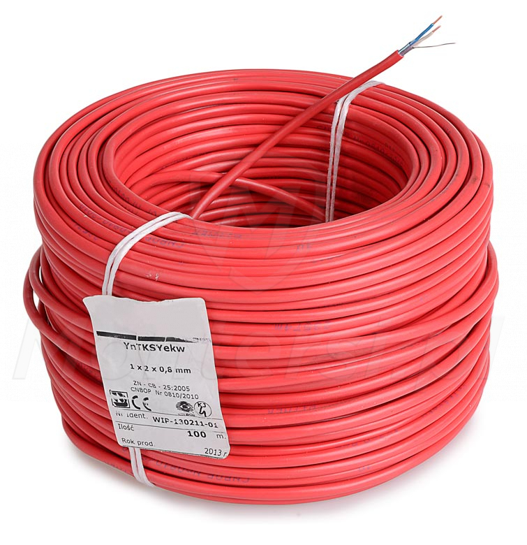 YnTKSYekw 1x2x0.8 - Przewód PPOŻ ekw, uniepalnione PVC (100m)