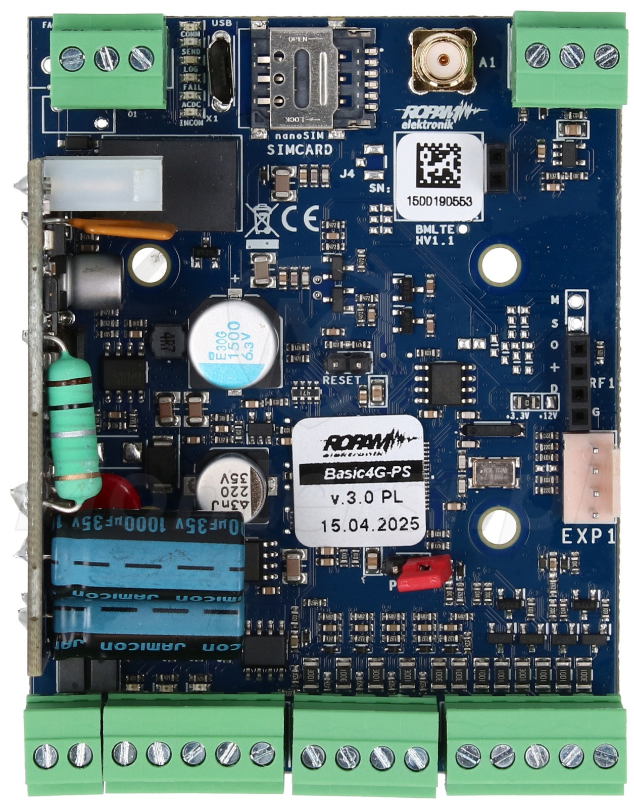 Basic4G-PS - Zestaw moduł sterowania i powiadamiania GSM Basic4G-PS - Zestaw moduł sterowania i powiadamiania GSM