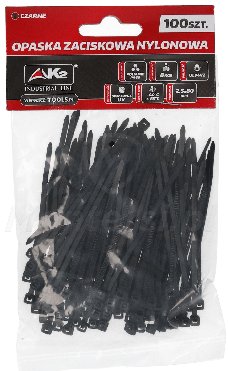 Opaska 80/2.5 czarna, opakowanie 100 szt.