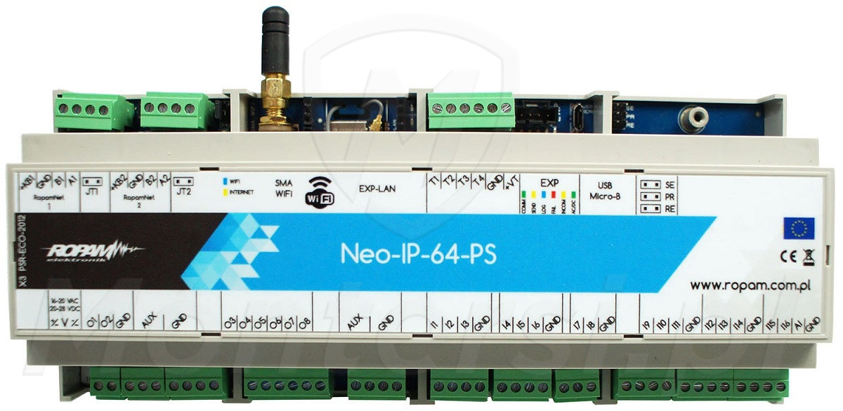 Neo-IP-64-D12M - Centrala alarmowa z modułem Wi-Fi, obudowa DIN