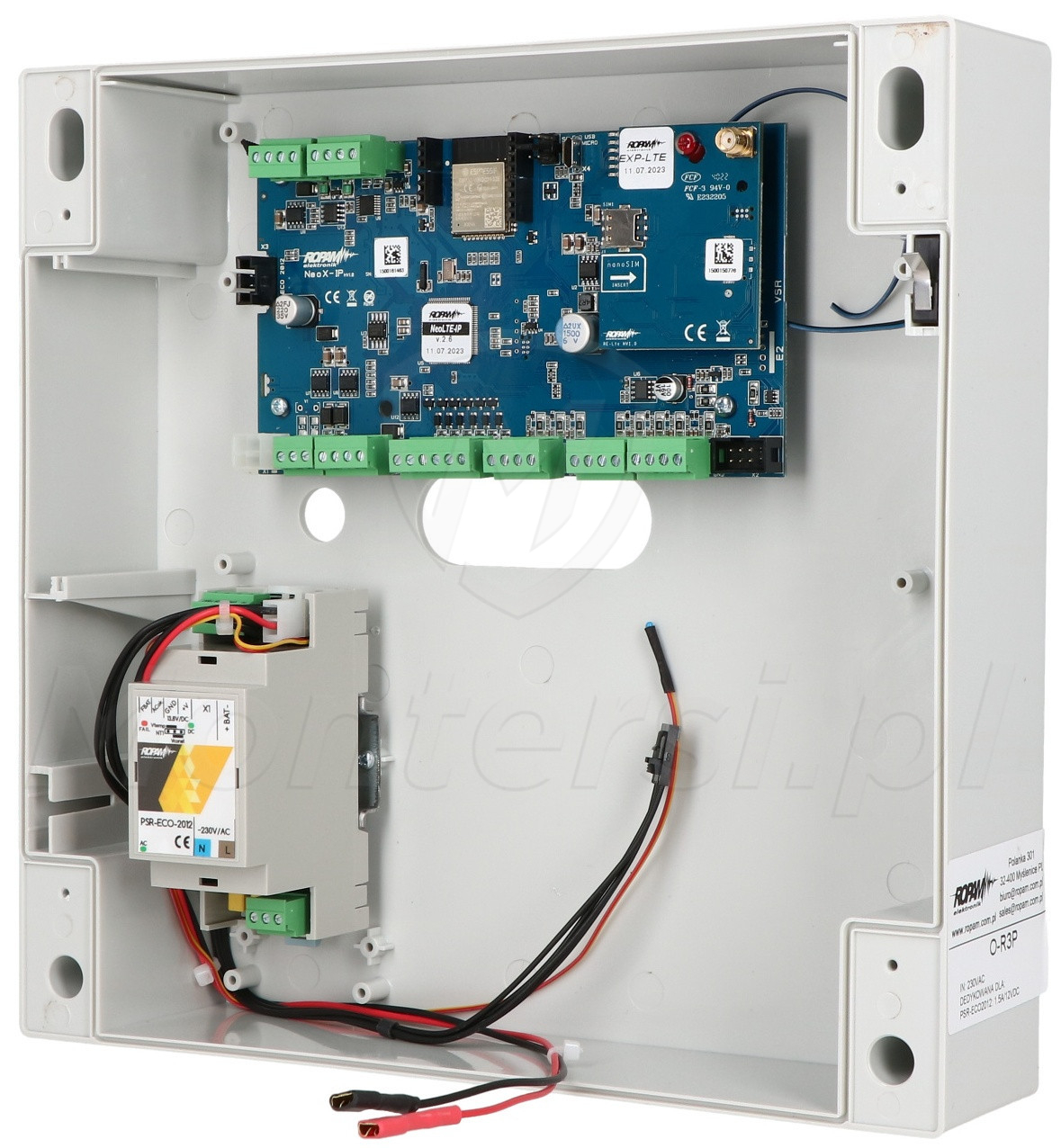 NeoLTE-IP-SET - Zestaw centrali alarmowej z modułem Wi-Fi / LTE NeoLTE-IP-SET - Zestaw centrali alarmowej z modułem Wi-Fi / LTE