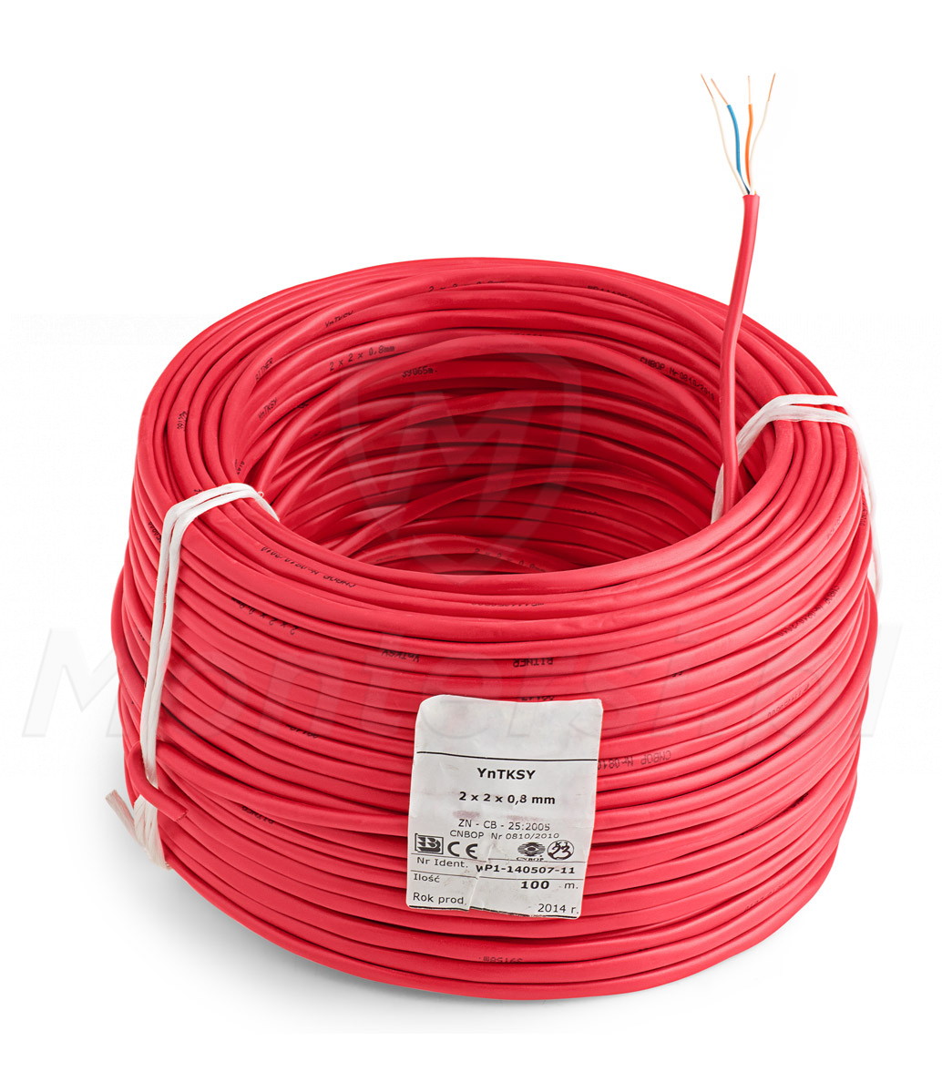 YnTKSY 2x2x0.8mm - Przewód PPOŻ, uniepalnione PVC (100m)