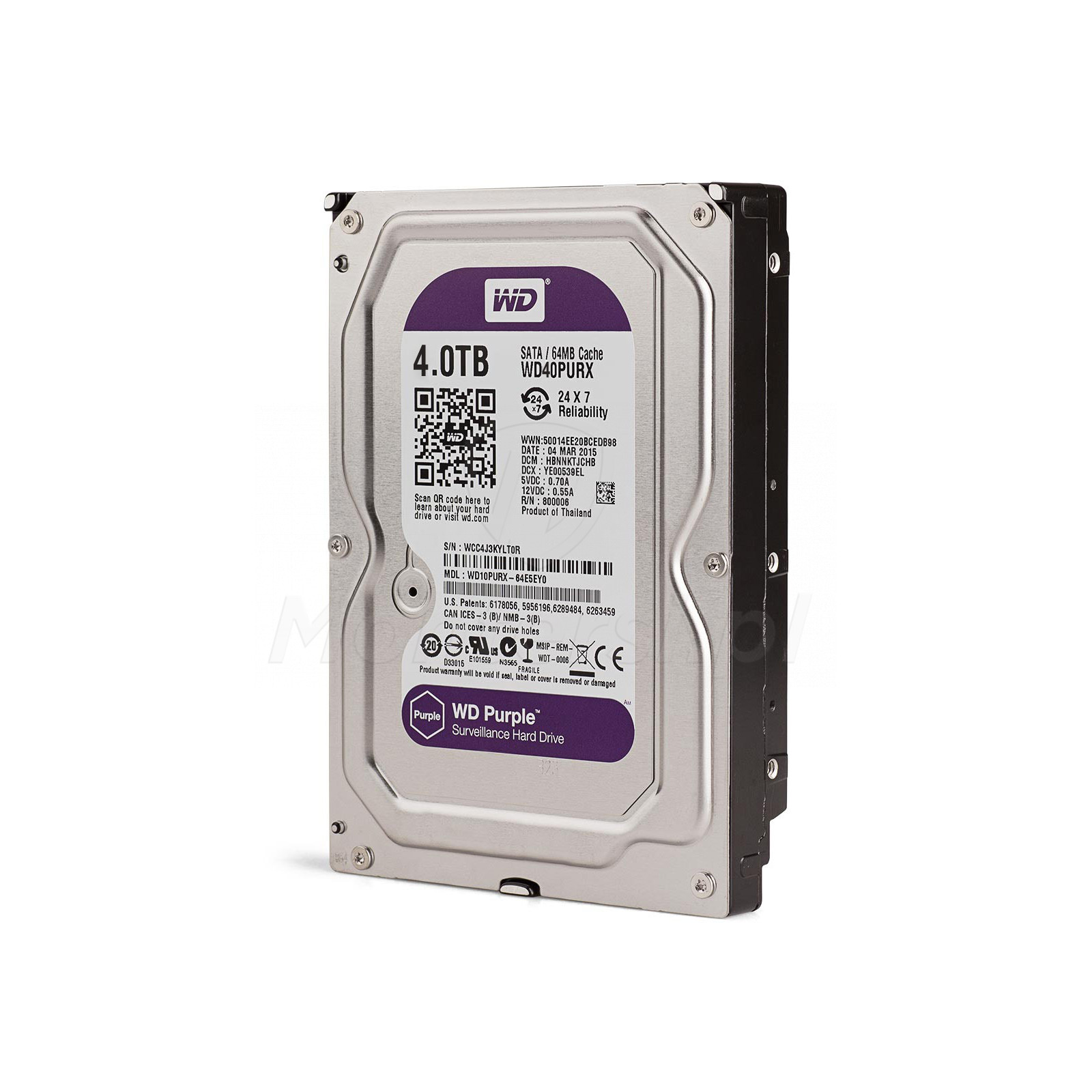 ⑦WD Purple WD40PURZ 4TB 2 台セット 3.5インチHDD ○【4TB/2台