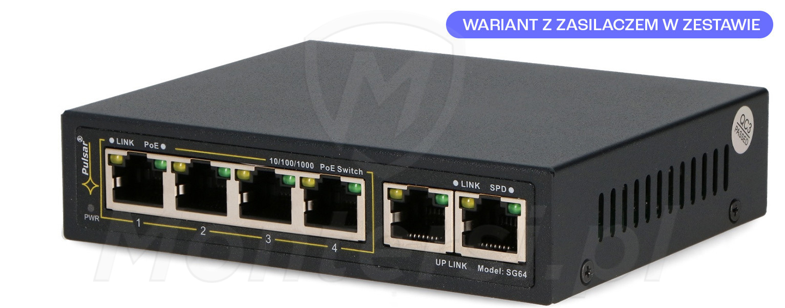 SG64 - 6-portowy switch PoE