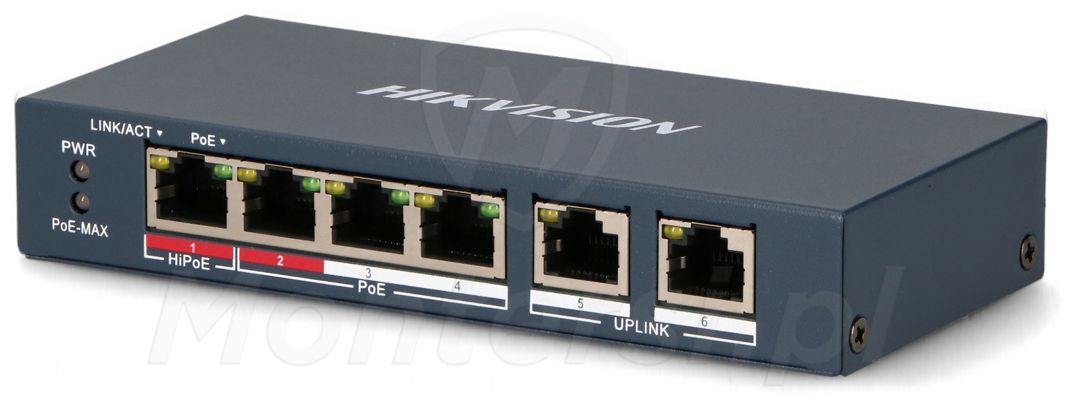DS-3E0106HP-E - 6-portowy switch PoE